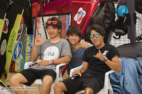 Team Japan=Takuma Sugi(J-7)/ Kango Iketeru(J-812)/ Yuma Kobayashi(J-100)// Photo by John Carter_pwaworldtour.com