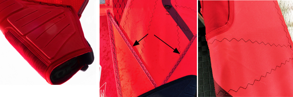 ❷ THERMOFORMED TACK FAIRING|❸ SEAM PROTECTION PANELS|❹ CAM AREA REINFORCEMENT
