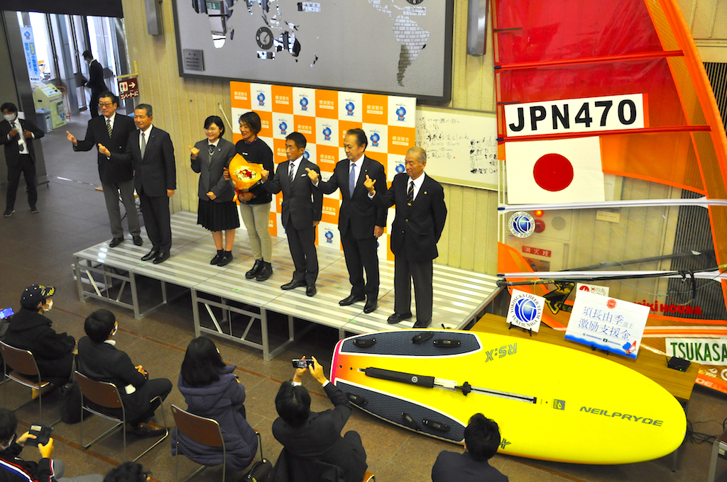『須長由季選手激励式』12月11日、横須賀市役所